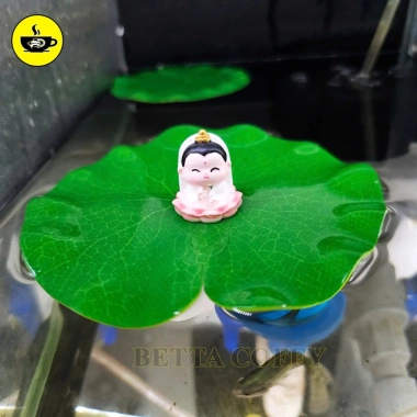 Mô hình Quan Âm Ếch Vịt Lá Sen trên đảo - Trang trí bể cá, hồ thủy sinh, thùng xốp, decor bàn làm việc, giá 49.500đ