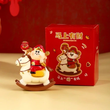 Mô hình Thần Tài cưỡi ngựa bập bênh phong thủy - Trang trí bàn làm việc, hút lộc, chỉ 252k 10