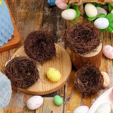 Mô Hình Tổ Chim Mini Trứng Chim Trang Trí Sen Đá Vòng Hoa Giáng Sinh Giá 5.000 VND