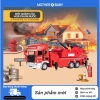 Mô hình xe cứu hỏa chở nước, thang trượt, đèn nhạc - Đồ chơi hấp dẫn cho bé trai