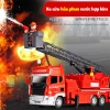 Mô hình xe cứu hỏa chở nước, thang trượt, đèn nhạc - Đồ chơi hấp dẫn cho bé trai 3