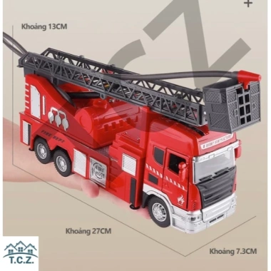 Mô hình xe cứu hỏa chở nước, thang trượt, đèn nhạc - Đồ chơi hấp dẫn cho bé trai 4 Mô hình xe cứu hỏa chở nước, thang trượt, đèn nhạc - Đồ chơi hấp dẫn cho bé trai 4