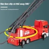 Mô hình xe cứu hỏa chở nước, thang trượt, đèn nhạc - Đồ chơi hấp dẫn cho bé trai 6