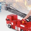 Mô hình xe cứu hỏa chở nước, thang trượt, đèn nhạc - Đồ chơi hấp dẫn cho bé trai 7