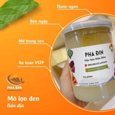 Mỡ lợn đen Điện Biên 800ml – Nguyên chất, thơm ngon, GCN kiểm định – 105.000₫