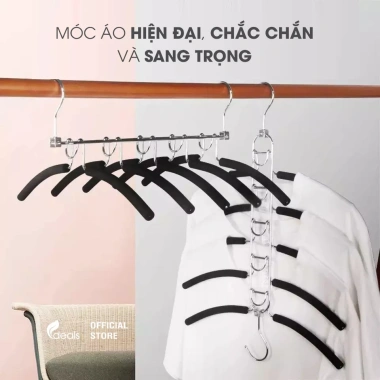 Móc Áo Chrome Thông Minh 5 trong 1 ECODEALS - Cứng Cáp, Tiết Kiệm 80% Không Gian, Giá 133k