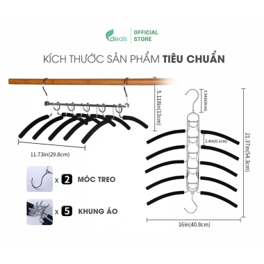 Móc Áo Chrome Thông Minh 5 trong 1 ECODEALS - Cứng Cáp, Tiết Kiệm 80% Không Gian, Giá 133k 7 Móc Áo Chrome Thông Minh 5 trong 1 ECODEALS - Cứng Cáp, Tiết Kiệm 80% Không Gian, Giá 133k 7