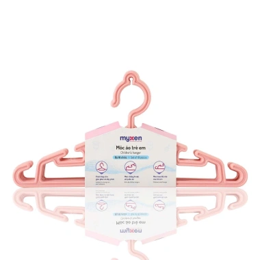 Móc áo trẻ em Myxen 3 trong 1 - Set 10 móc nhựa an toàn cho sơ sinh, 50.000₫