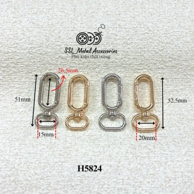 Móc càng cua xoay oval cho túi xách, cặp, vali - 2 cái H5.824 H5.331 giá 18.144₫ 2 Móc càng cua xoay oval cho túi xách, cặp, vali - 2 cái H5.824 H5.331 giá 18.144₫ 2