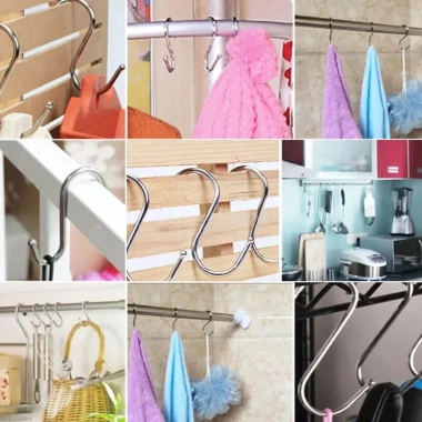 Móc Chữ S Thép Không Gỉ Đa Năng SANEZ - Treo Nhà Bếp, Phòng Tắm, Lan Can, Giá 15.000 VNĐ