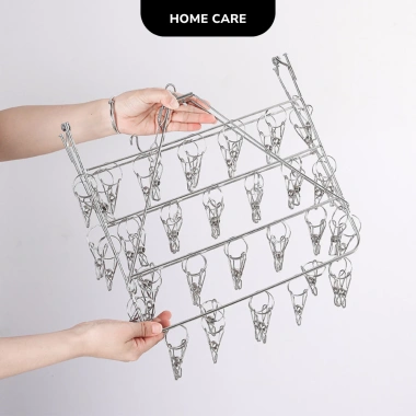 Móc Chùm Inox 304 Chống Gió - Mắc Phơi Quần Áo Trẻ Em & Tất Vớ G2 Giá 59.000đ 2