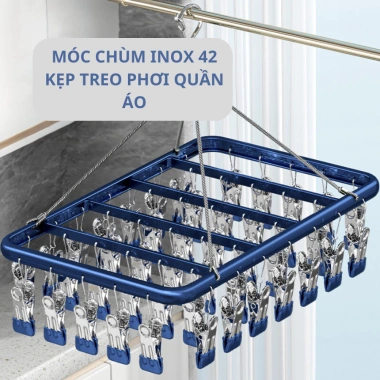 Móc Chùm Inox 304 Phơi Đồ Bé 42 Kẹp Chống Trơn Siêu Chắc Chắn Giá Ưu Đãi 125.999₫