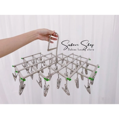 Móc Chùm Inox 35 Kẹp - Móc Phơi Đồ Không Gỉ, Chắc Chắn, Giá 155.000 Đ giảm từ 193.750