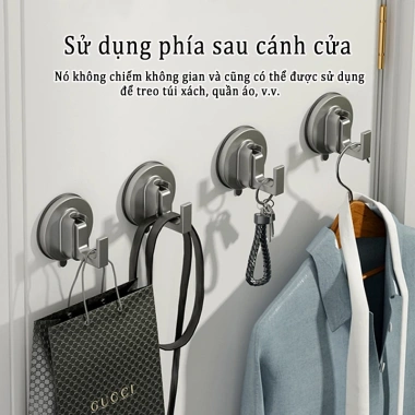 Móc cốc hút MEIDOO treo tường phòng tắm không khoan lỗ, hấp phụ chân không mạnh, giá 89.000₫ 2