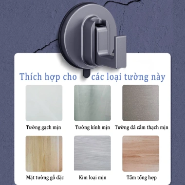 Móc cốc hút MEIDOO treo tường phòng tắm không khoan lỗ, hấp phụ chân không mạnh, giá 89.000₫ 9