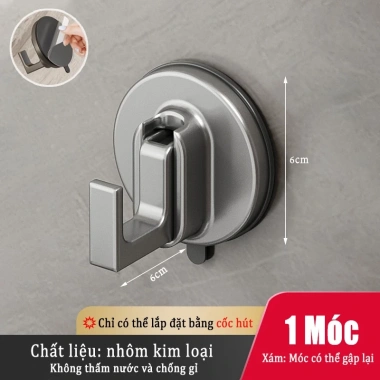 Móc cốc hút MEIDOO treo tường phòng tắm không khoan lỗ, hấp phụ chân không mạnh, giá 89.000₫ 10