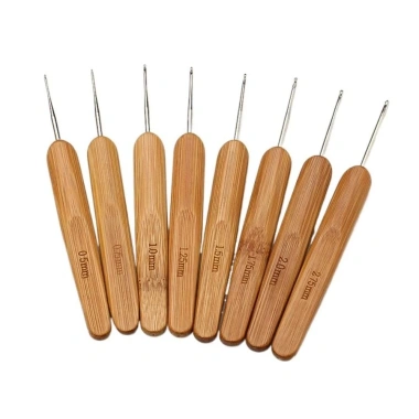Móc đan SMILE cỡ nhỏ dài - Dụng cụ dệt sợi gỗ tre cho khăn, chăn, giá 33.000đ