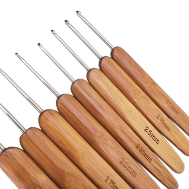 Móc đan SMILE cỡ nhỏ dài - Dụng cụ dệt sợi gỗ tre cho khăn, chăn, giá 33.000đ