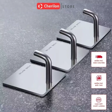 Móc Dán Tường Inox 304 Dính Không Khoan Đục - Treo Quần Áo, Đồ Bếp, Giá 8.840₫