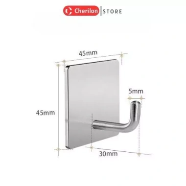Móc Dán Tường Inox 304 Dính Không Khoan Đục - Treo Quần Áo, Đồ Bếp, Giá 8.840₫