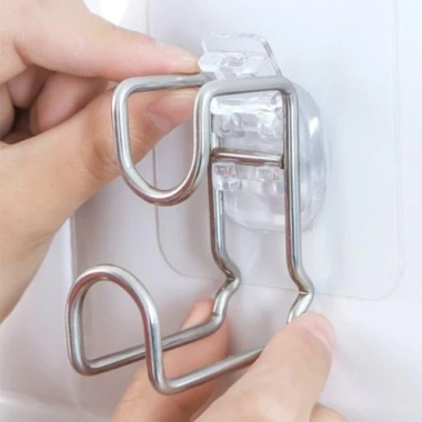 Móc dán tường inox đa năng, treo thau chậu nhà tắm, chịu lực mạnh, giảm giá 19.800₫ 3