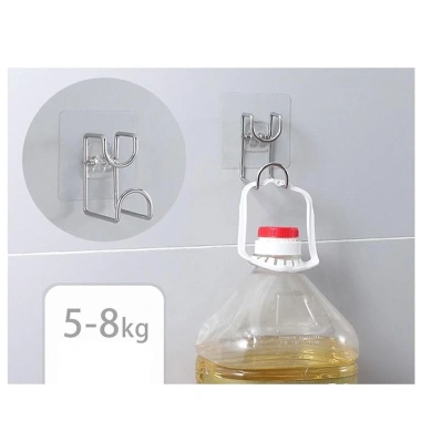 Móc dán tường inox đa năng, treo thau chậu nhà tắm, chịu lực mạnh, giảm giá 19.800₫ 5