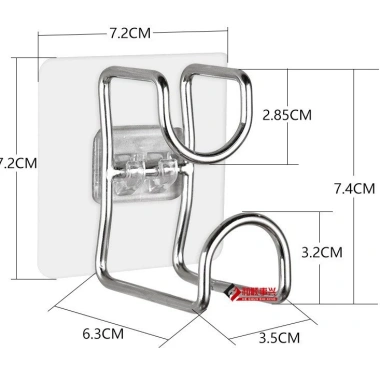 Móc dán tường inox đa năng, treo thau chậu nhà tắm, chịu lực mạnh, giảm giá 19.800₫ 7