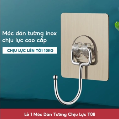 Móc dán tường siêu dính inox chịu lực đa năng treo quần áo, đồ dùng - Giá 3.850₫