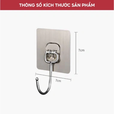 Móc dán tường siêu dính inox chịu lực đa năng treo quần áo, đồ dùng - Giá 3.850₫