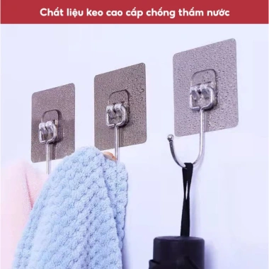 Móc dán tường siêu dính inox chịu lực đa năng treo quần áo, đồ dùng - Giá 3.850₫