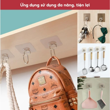 Móc dán tường siêu dính inox chịu lực đa năng treo quần áo, đồ dùng - Giá 3.850₫