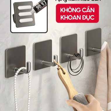 Móc Dán Tường Siêu Dính LAVAR - Treo Đồ Nặng Chống Nước, Không Gỉ, Kèm Keo Dán, 13.000₫