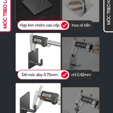 Móc Dán Tường Siêu Dính LAVAR - Treo Đồ Nặng Chống Nước, Không Gỉ, Kèm Keo Dán, 13.000₫