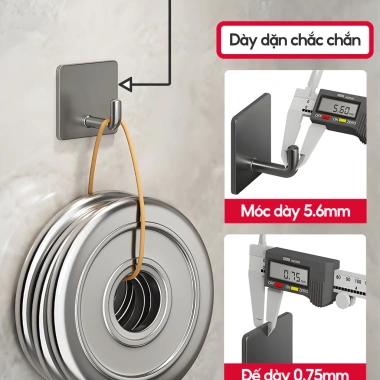 Móc Dán Tường Siêu Dính LAVAR - Treo Đồ Nặng Chống Nước, Không Gỉ, Kèm Keo Dán, 13.000₫