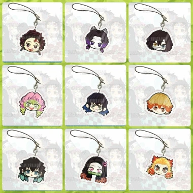 Móc dây treo điện thoại KIMETSU NO YAIBA mặt cười Thanh Gươm Diệt Quỷ chibi mica acrylic - giá 14.500 VND