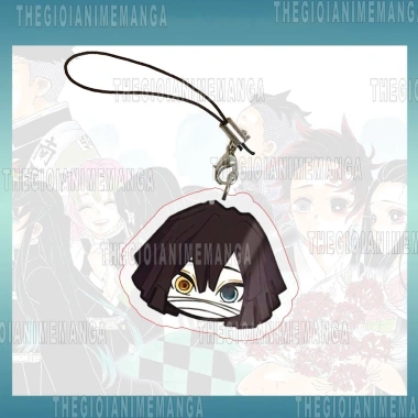 Móc dây treo điện thoại KIMETSU NO YAIBA mặt cười Thanh Gươm Diệt Quỷ chibi mica acrylic - giá 14.500 VND