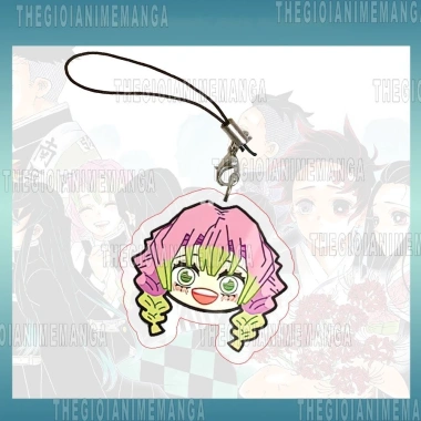 Móc dây treo điện thoại KIMETSU NO YAIBA mặt cười Thanh Gươm Diệt Quỷ chibi mica acrylic - giá 14.500 VND