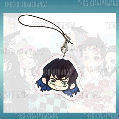 Móc dây treo điện thoại KIMETSU NO YAIBA mặt cười Thanh Gươm Diệt Quỷ chibi mica acrylic - giá 14.500 VND