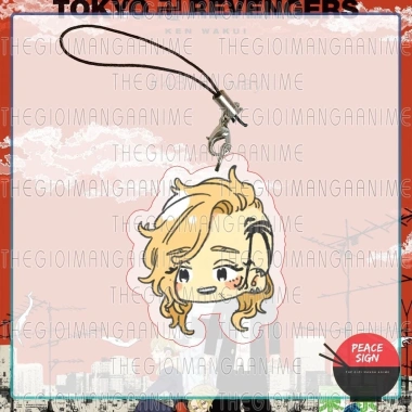 Móc dây treo điện thoại Tokyo Revengers Đầu Chibi Takemichi mica acrylic anime - Giá chỉ 17.500₫