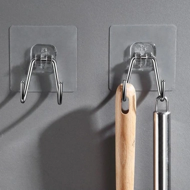 Móc Đôi Treo Siêu Dính INOX 304 Cường Lực Đa Năng cho Nhà Tắm & Nhà Bếp Giá 5.999₫
