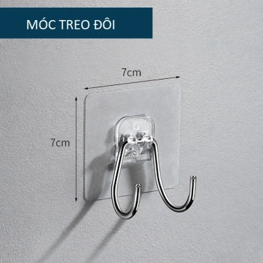 Móc Đôi Treo Siêu Dính INOX 304 Cường Lực Đa Năng cho Nhà Tắm & Nhà Bếp Giá 5.999₫