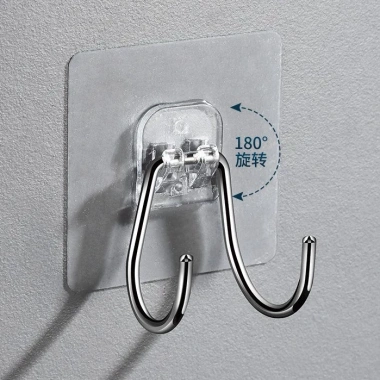 Móc Đôi Treo Siêu Dính INOX 304 Cường Lực Đa Năng cho Nhà Tắm & Nhà Bếp Giá 5.999₫