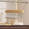Móc gỗ đa năng 2 dây treo áo, khăn, thắt lưng - Giá treo 8 mắc, gọn tủ quần áo chỉ 17.000₫ 10
