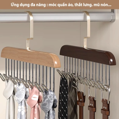 Móc gỗ treo áo ngực 2 dây JYoohome - Giá treo 8 mắc, giá chỉ 24.223₫, chất liệu gỗ tự nhiên, giữ áo lót không trượt