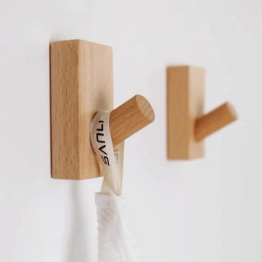 Móc gỗ treo đồ gắn tường Hàn Quốc - Dễ lắp, chịu tải lớn, chất liệu xịn xò, 22.800đ