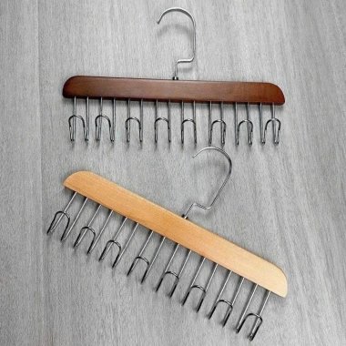 Móc Gỗ Treo Đồ Lót Quần Áo 2 Dây Sang Trọng, Inox Không Gỉ, Thông Minh Giá Rẻ