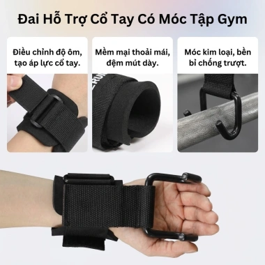 Móc Hỗ Trợ Kéo Xà 200kg - Chống Rơi, Dây Đeo, Tập Thanh Ngang, Giá 96.280₫ 3 Móc Hỗ Trợ Kéo Xà 200kg - Chống Rơi, Dây Đeo, Tập Thanh Ngang, Giá 96.280₫ 3