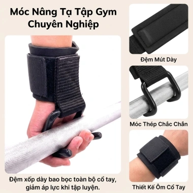 Móc Hỗ Trợ Kéo Xà 200kg - Chống Rơi, Dây Đeo, Tập Thanh Ngang, Giá 96.280₫ 4 Móc Hỗ Trợ Kéo Xà 200kg - Chống Rơi, Dây Đeo, Tập Thanh Ngang, Giá 96.280₫ 4