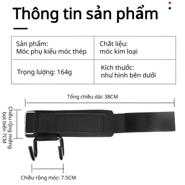 Móc Hỗ Trợ Kéo Xà 200kg - Chống Rơi, Dây Đeo, Tập Thanh Ngang, Giá 96.280₫ 9 Móc Hỗ Trợ Kéo Xà 200kg - Chống Rơi, Dây Đeo, Tập Thanh Ngang, Giá 96.280₫ 9