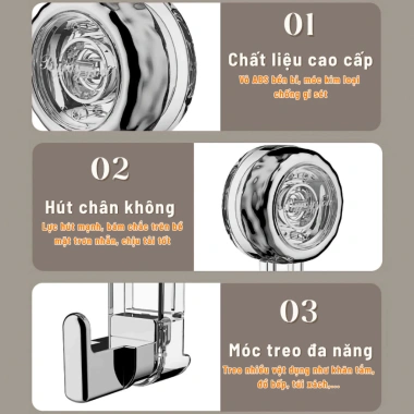 Móc hút đa năng không cần khoan, dễ lắp đặt, tái sử dụng, chỉ 24.900đ